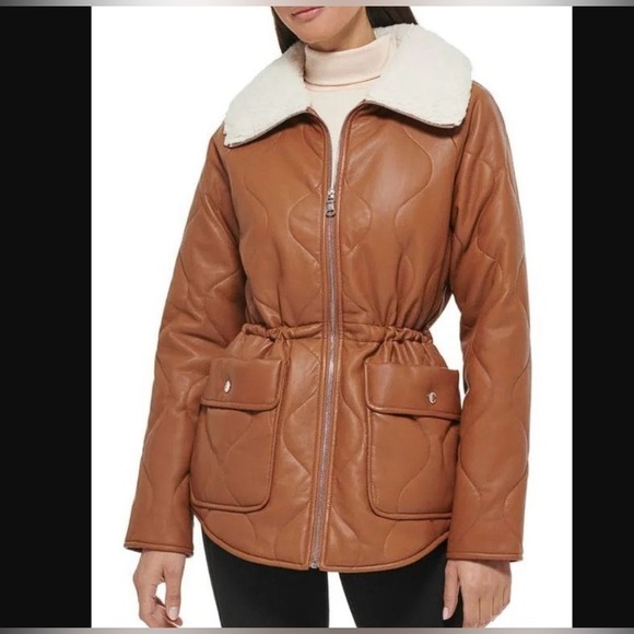 Kenneth Cole New York Jackets & Blazers - Kenneth Cole faux fur quilted faux leather jacket-medium NWOT